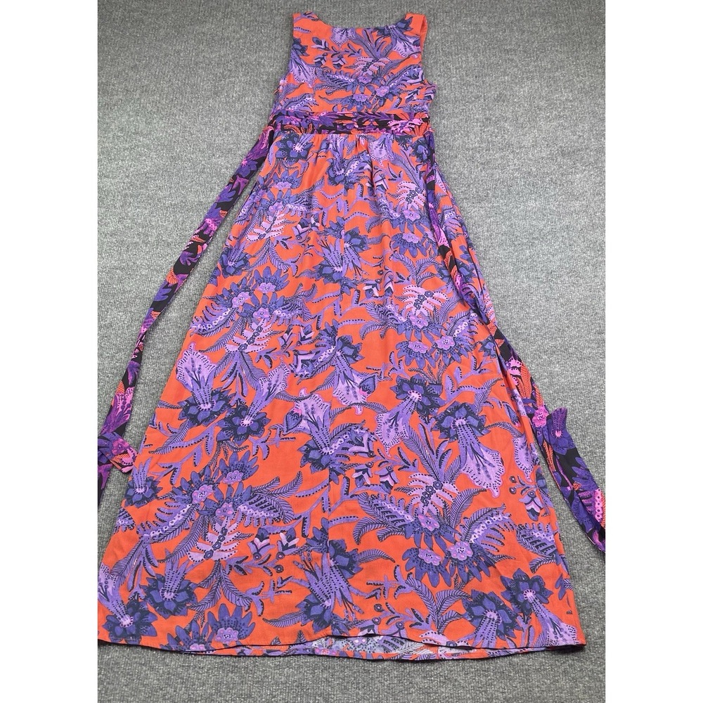 Maeve Maxi Dress Women's 0 Floral Paisley V-Neck Sleeveless Tie Waist - Picture 3 of 8